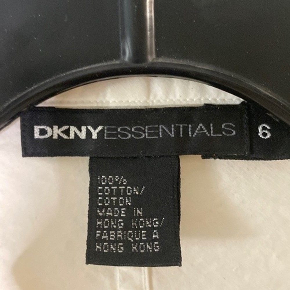 Dkny Essentials Solid White 100% Cotton Button-Do… - image 2